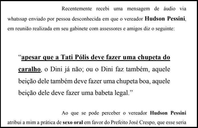 Vereador é denunciado por acusar assessora de troca de favor sexual