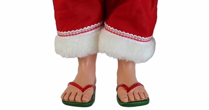 Papai Noel de havaiana azul